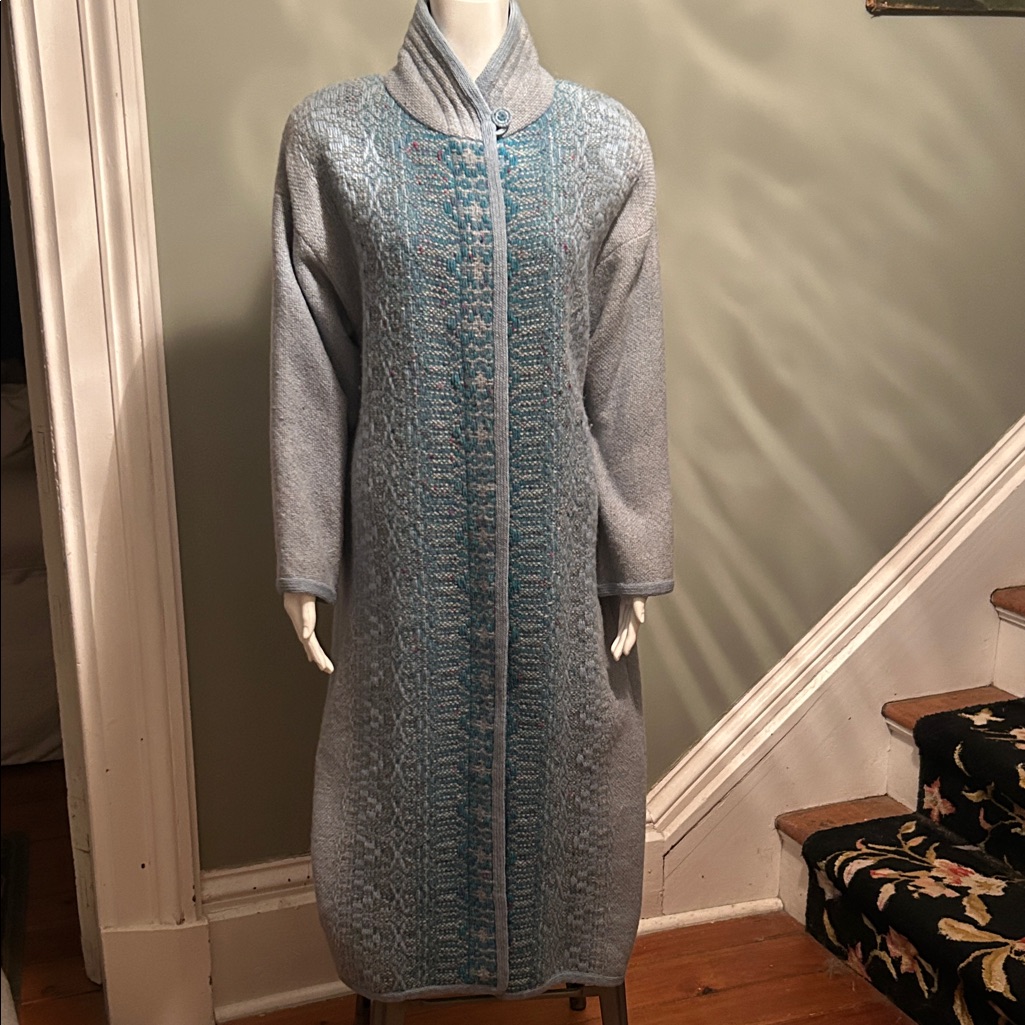Vintage Woven Wool Long Coat